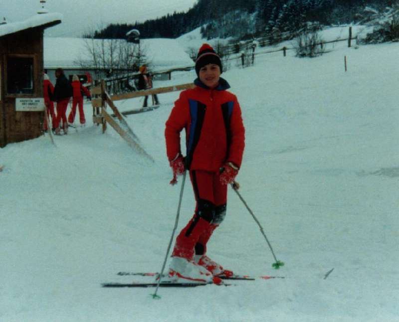 Claus in Muehlbach beim Skifahren mit 8J